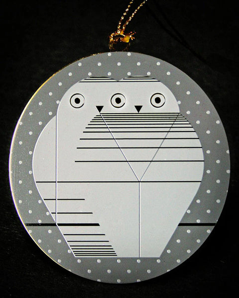 Charley Harper Brass TWOWLS Ornament Adornment | ArchitectGiftsPlus