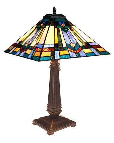 Arts & Crafts Irwin Stained Glass Table Lamp