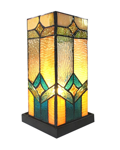 Arts & Crafts Prairie Stained Glass Accent Lamp