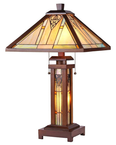 Arts & Crafts Zella Stained Glass Table Lamp