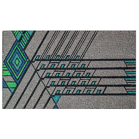 Frank Lloyd Wright Colored Kaufmann Mural Design Doormat