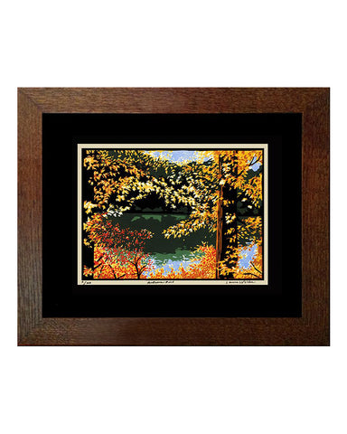 Laura Wilder Autumn Pond Matted Framed Giclée Print