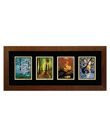Laura Wilder New Woods Seasons Framed Giclée Prints Set - Horizontal