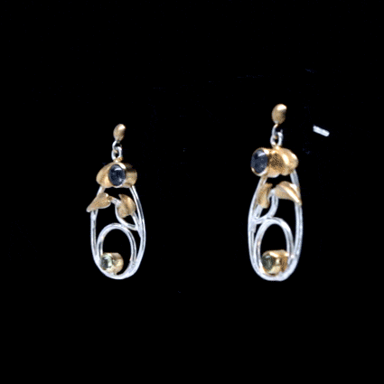 Mackintosh Willowwood Silver, Iolite and Peridot Earrings