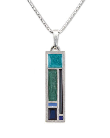 Prairie Window Pendant Necklace Blue