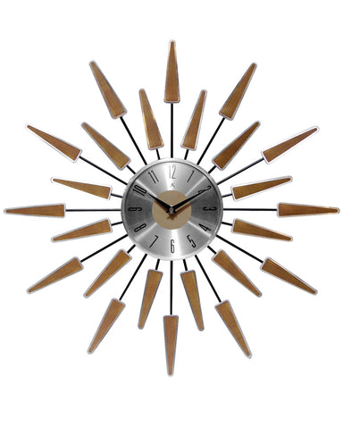 Satellite Mid-Century Modern Wall Clock - Walnut