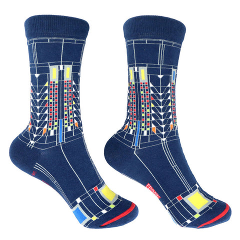 Frank Lloyd Wright Tree of Life Socks - Navy
