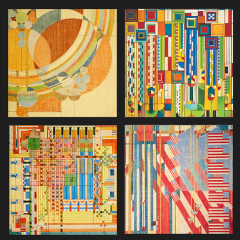 Frank Lloyd Wright Coasters Designs for Liberty Covers Gift Set