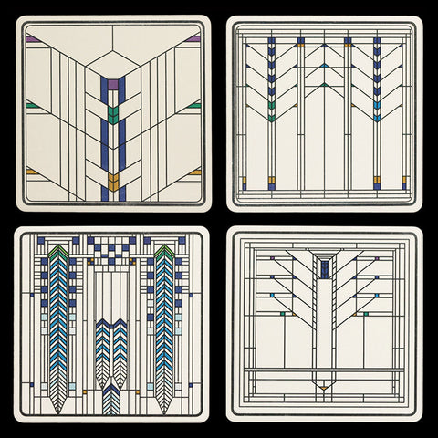 Frank Lloyd Wright Ennis House Windows Coasters Gift Set