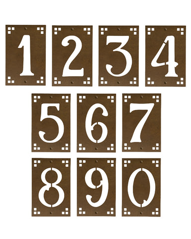 Framed Solid Brass Prairie House Numbers