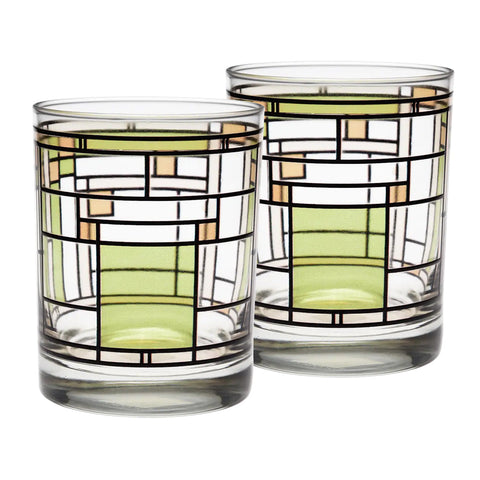 Frank Lloyd Wright Oak Park Green DOF Tumblers