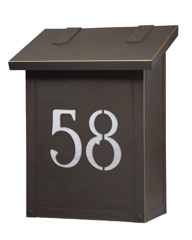 Prairie Brass Custom Numbered Vertical Mailbox