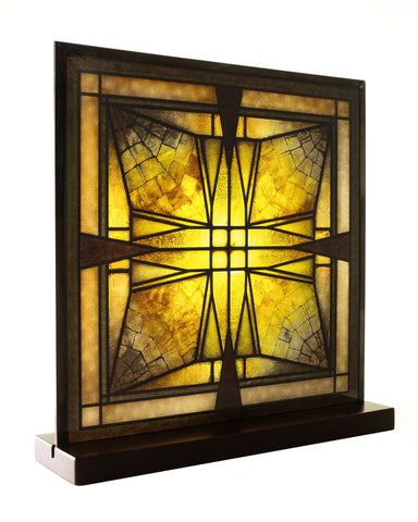 Frank Lloyd Wright Thomas Entry Ceiling Light Stained Glass (angle)