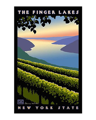 Laura Wilder The Finger Lakes Framed Matted Offset Lithograph Print - Image only