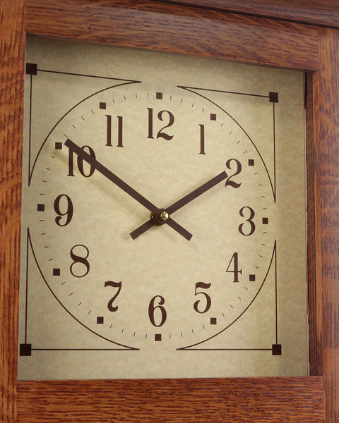 Amish Craftsman Mission Wall Clock - Quarter Sawn White Oak