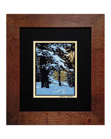 Laura Wilder Winter Woods I Framed Matted Mini Giclée Print