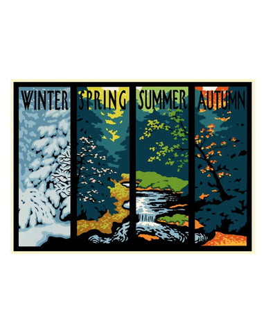 Laura Wilder Four Seasons Framed Mini Giclée Print Image