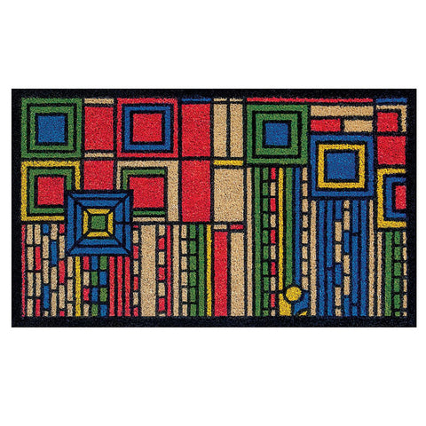 Frank Lloyd Wright Colored Saguaro Forms Design Doormat