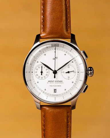 About Vintage 1934 Telechron Steel / White Watch