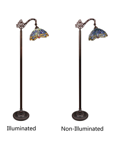 Arts & Crafts Dragonfly Reading Floor Lamp