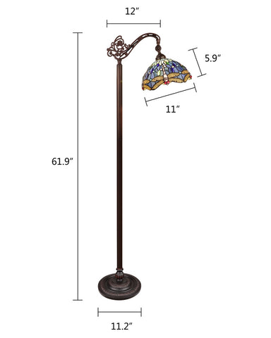 Arts & Crafts Dragonfly Reading Floor Lamp