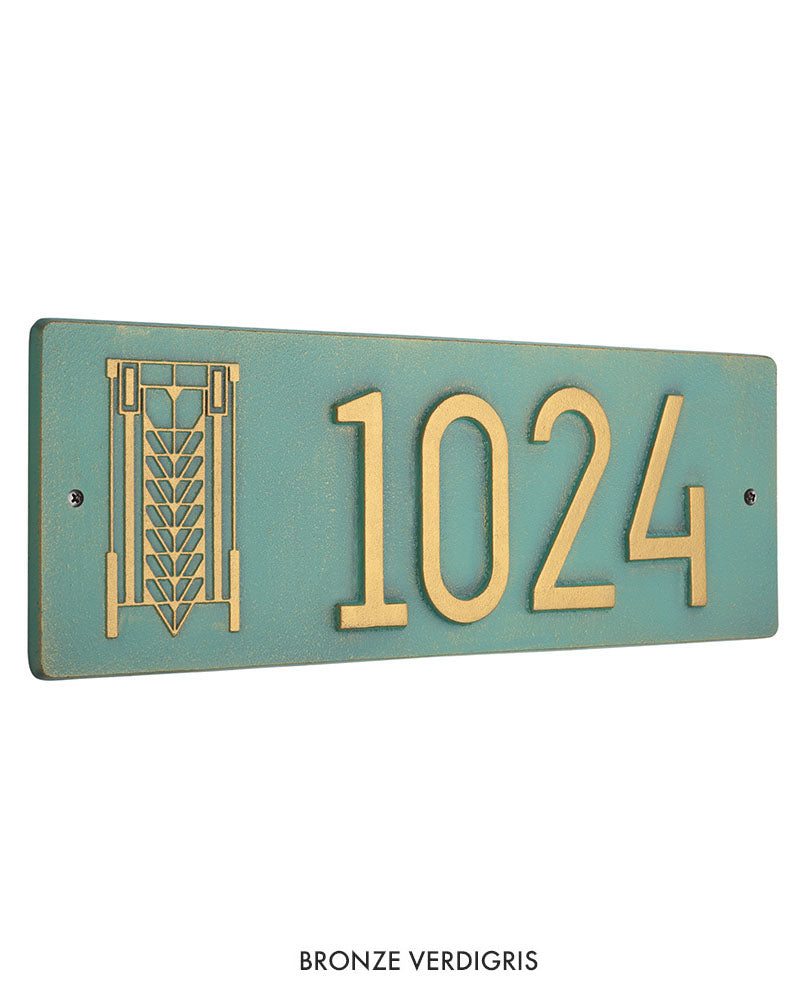 Verdigris Address Numbers Frank Lloyd Wright Tree of Life Abstract House Number Address Plaque ...