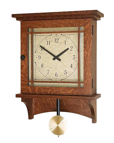 Amish Craftsman Burlington Wall Clock - Quarter Sawn Oak