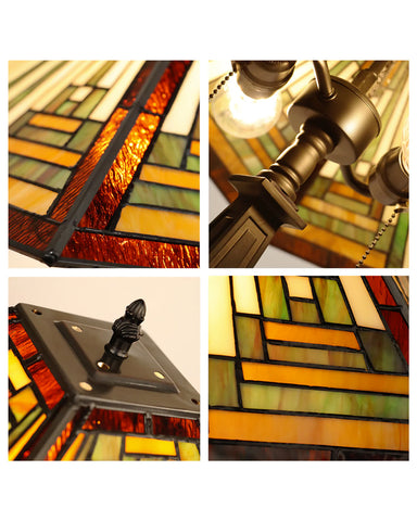 Arts & Crafts Innes 2 Stained Glass Table Lamp Collage