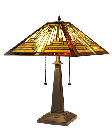 Arts & Crafts Innes 2 Stained Glass Table Lamp