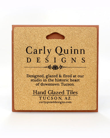Carly Quinn Frank Lloyd Wright Waterlilies Ceramic Art Tile Trivet Cork Back