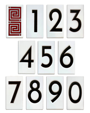 Frank Lloyd Wright Framed Tile House Numbers