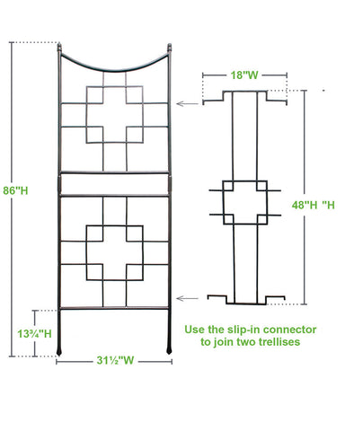 Garden Lattice Wrought Iron Trellis Center Link