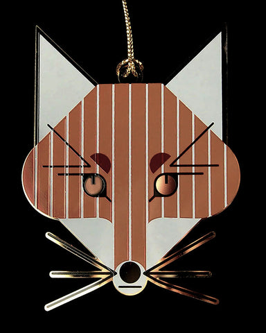 Charley Harper Brass Fox Ornament Adornment