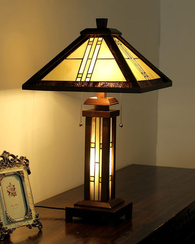 Arts & Crafts Earle Stained Glass Table Lamp