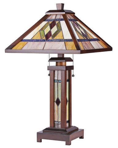 Arts & Crafts Gareth Stained Glass Table Lamp