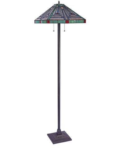 Arts & Crafts Innes 2 Stained Glass Floor Lamp