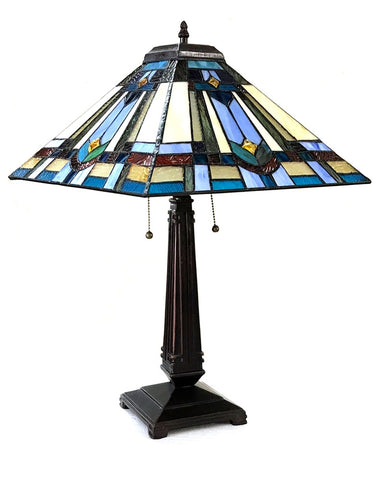 Arts & Crafts Irwin Stained Glass Table Lamp