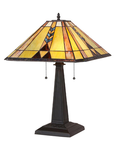 Arts & Crafts Kent Stained Glass Table Lamp
