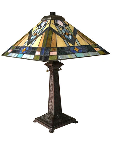 Arts & Crafts Michael Stained Glass Table Lamp