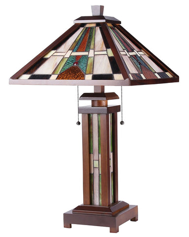 Arts & Crafts Percival Stained Glass Table Lamp