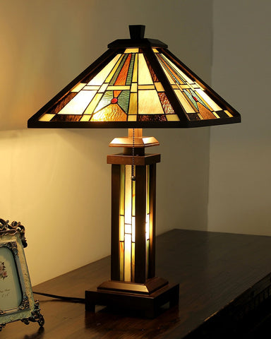 Arts & Crafts Percival Stained Glass Table Lamp