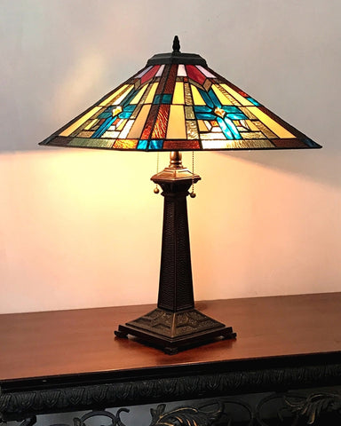 Arts & Crafts Taite Stained Glass Table Lamp