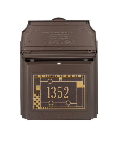 Frank Lloyd Wright Custom Locking Wall Mailbox Open