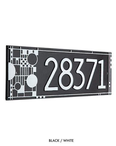 Frank Lloyd Wright Coonley House Number Plaque Black / White