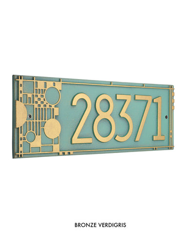 Frank Lloyd Wright Coonley House Number Plaque Bronze Verdigris