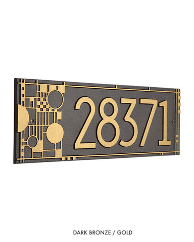 Frank Lloyd Wright Coonley House Number Plaque Dark Bronze / Gold
