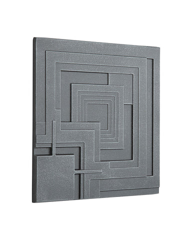 Frank Lloyd Wright Ennis Tile Plaques Set of 4 Pewter / Silver Angle