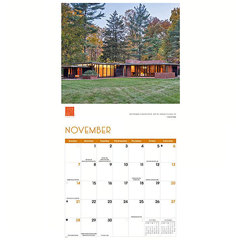 Frank Lloyd Wright 2027 Wall Calendar November