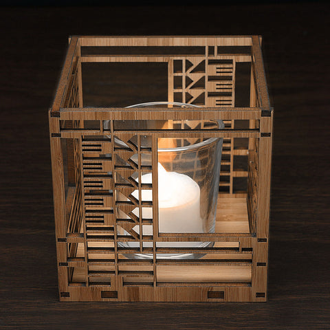 Frank Lloyd Wright Bach House Design Wood Votive