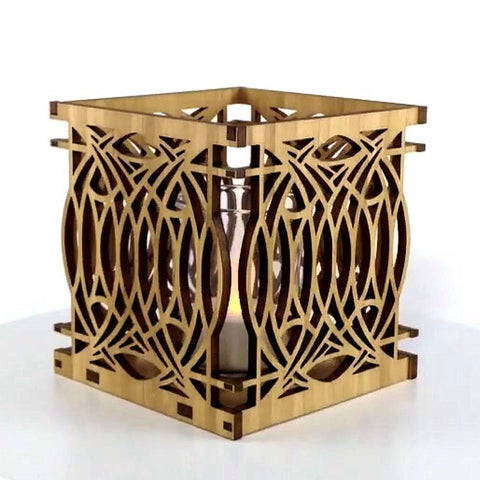 Frank Lloyd Wright Blossom Design Wood Votive